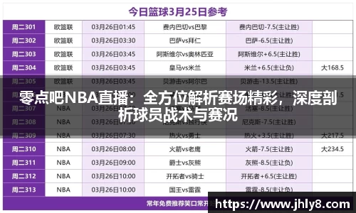 零点吧NBA直播：全方位解析赛场精彩，深度剖析球员战术与赛况